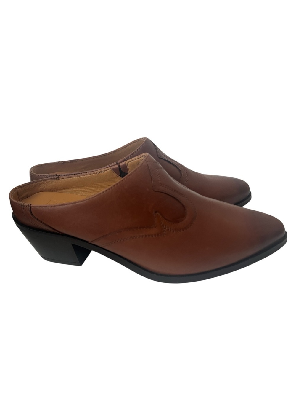 Frye Luna Brown Leather Mules Size 8M